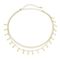 Choker 3 correntes antonella mini gotas folheada a ouro 18k
