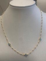 Choker 38cm olho grego banho de ouro 18 k