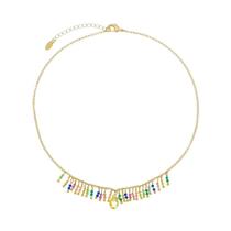 Choker amy zircônias coloridas folheada a ouro 18k