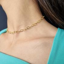 Choker Argolinhas Banho Ouro 18K / Prata 925