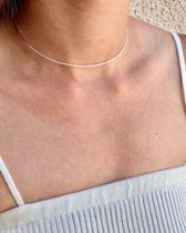 Choker aro 40cm + 5cm extensor - semijoia prata