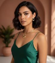 Choker Aro com Brinco Orgânico Dourado Choker Aro com Brinco Orgânico Dourado