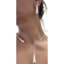 Choker Aro Gota Alongado Brinco Simples Moça Bonita Choker Aro Gota Alongado Brinco Simples Moça Bonita