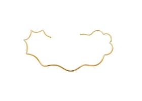CHOKER ARO LISO ORGÂNICO BANHADO A OURO - 12 cm de Diâmetro e 4 mm de Largura