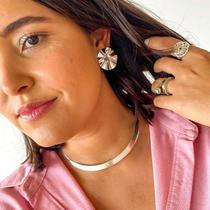 Choker aro liso reto banhada a prata Choker aro liso reto banhada a prata