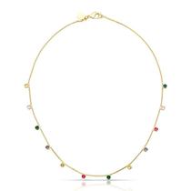Choker banhado a ouro com pontos de luz coloridos dispersos Choker banhado a ouro com pontos de luz coloridos dispersos