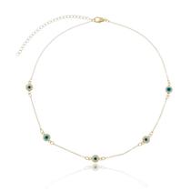 Choker Belca Com Pingente Olho Grego, No Banho De Ouro