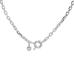 Choker Cartier Coração Fecho Boia Folheado Prata
