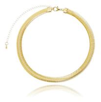 Choker Cassia Corrente Fio Alemão grossa banhada em ouro 18k
