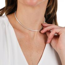 Choker Colar Feminino Gargantilha Prata 990 Adulto Estilosa