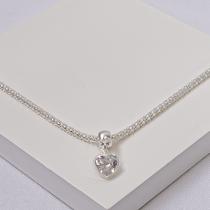 Choker Colar Folheado a Prata Coração Zircônia Choker Colar Folheado a Prata Coração Zircônia