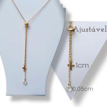 Choker Colar Gargantilha Corrente Semijoia Dourada Ouro18/Prata 925 1pç /garantia de 1 ano