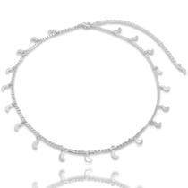 Choker Colar Lua Lisa Banhado a Prata Semijoia