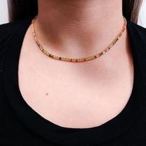 Choker, Colar Riviera Colorida Banhado a Ouro 18k Semijoia Antialergico