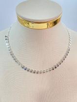 Choker Colar Semijoia Banho Prata 925 com 50 Milésimos de Camada e Verniz Italiano - 1 Unidade - Medida 40cm