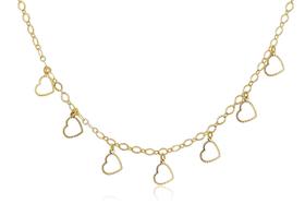 Choker Com Corações Banhado Em Ouro 18k