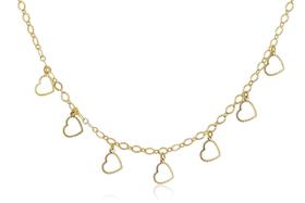 Choker Com Corações Folheado Em Ouro 18k