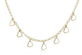 Choker Com Coracoes Folheado Em Ouro 18k