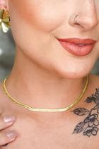 Choker Com Corrente Trabalhada Banhado Em Ouro 18k Choker Com Corrente Trabalhada Banhado Em Ouro 18k