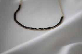 Choker com Filete de Riviera Baguete Zircônia Preta Choker com Filete de Riviera Baguete Zircônia Preta