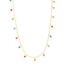 Choker Com Zircônias Coloridas Folheado A Ouro 18k