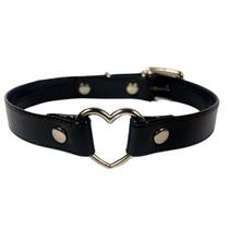 Choker Coração Coleira Feminina Gargantilha Couro Haloween Fantasia Catwoman Gatinha
