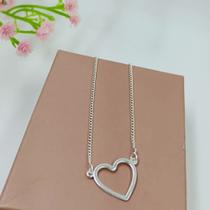 Choker Coração Vazado Prata 925 REF 600035