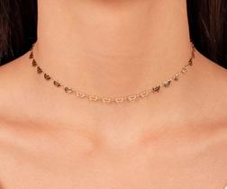 Choker coraçoes vazados