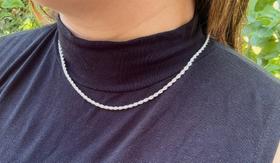 Choker Cordão Baiano, Banhado a Prata Choker Cordão Baiano, Banhado a Prata