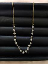 Choker Cordão com Elos Pedras Cristais Rose Cristal Ródio Branco Folheado Ouro Luxo Cascalhos Zircônias Moda Luxo Choker Cordão com Elos Pedras Cristais Rose Cristal Ródio Branco Folheado Ouro Luxo Cascalhos Zircônias Moda Luxo