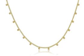 Choker Corrente Com Bolinha Lisa Folheado A Ouro 18k