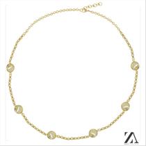 Choker Corrente Elo Português Mini com Detalhes em Pérolas