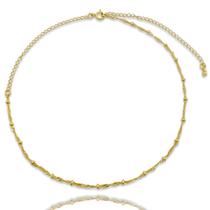 Choker Corrente Torcidinha Bolinhas Lisas Banhada a Ouro 18K Choker Corrente Torcidinha Bolinhas Lisas Banhada a Ouro 18K