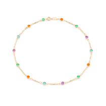 Choker Cristais Coloridos Rommanel Banhado Ouro 18k Presente Feminino