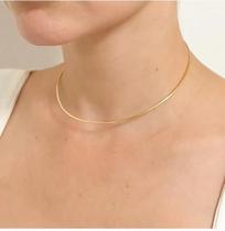 Choker de aro fino banhado em ouro 18k