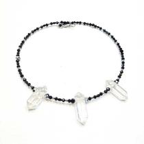 Choker De Cristal De Quartzo Translucido Atlante All Black