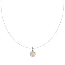 Choker De Prata Escama De Sereia Fio De Nylon Furta Cor
