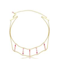 Choker duas voltas com cristais degradê Choker duas voltas com cristais degradê