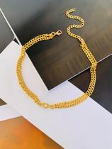 Choker duplo gargantilha banhada a Ouro com Olho grego e Zircônia cristal