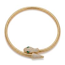 Choker e Bracelete Serpente Luxury Colar Articulado Conjunto Cor:Choker Dourada