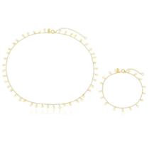 Choker E Pulseira Corações Banhado A Ouro 18K Choker E Pulseira Corações Banhado A Ouro 18K