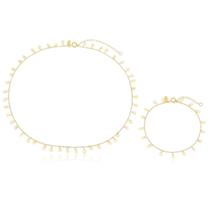 Choker E Pulseira Estrelinhas Banhado A Ouro 18K