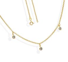 Choker Elo Português Com 3 Redondo 5mm De Zircônia