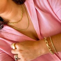 Choker elos arrendondados com mini esferas banhado a ouro 18k Choker elos arrendondados com mini esferas banhado a ouro 18k
