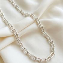 Choker elos arrendondados com mini esferas banhado a prata Choker elos arrendondados com mini esferas banhado a prata