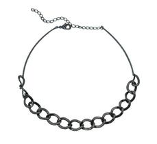 Choker Elos com Laterais Rígidas Banhada a Ródio Negro - 30 cm + 10 cm Extensor Choker Elos com Laterais Rígidas Banhada a Ródio Negro - 30 cm + 10 cm Extensor