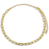 Choker Elos Corrente Grossa Banhada a Ouro 18K Semijoia