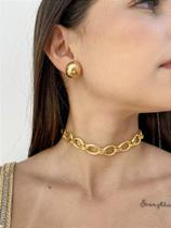 Choker Elos em Alumínio Banhado - Acessório Feminino Choker Elos em Alumínio Banhado - Acessório Feminino