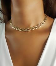 Choker Elos Liso Banhado a Ouro Choker Elos Liso Banhado a Ouro