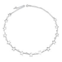 Choker Estrelas Lisas e Vazadas Banhada a Prata Choker Estrelas Lisas e Vazadas Banhada a Prata